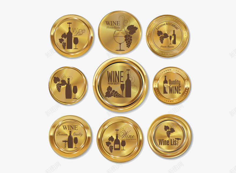 金色vip徽章酒瓶图案矢量图ai免抠素材_新图网 https://ixintu.com vip徽章 矢量的徽章 酒瓶图案 金色的徽章 矢量图