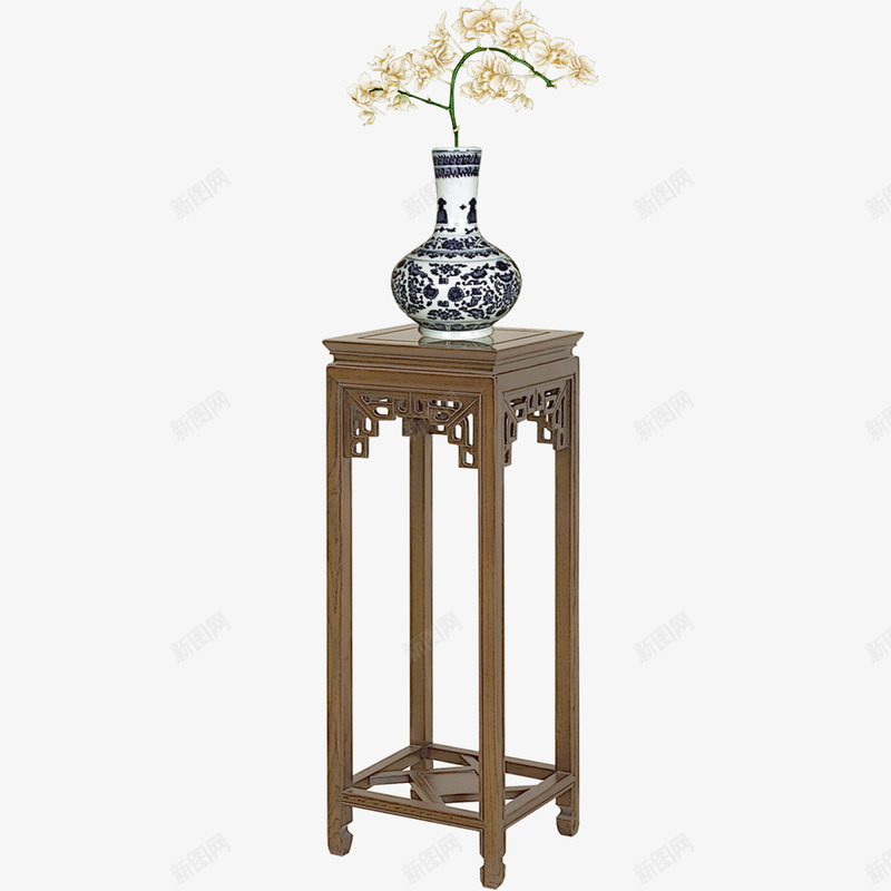花瓶花架png免抠素材_新图网 https://ixintu.com 中式 古典 木制 花架 花瓶