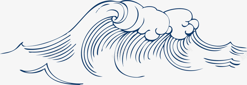 蓝色大海海浪png免抠素材_新图网 https://ixintu.com 大海海浪 惊涛骇浪 文艺风 素描海浪 蓝色大海 蓝色海浪 黑白海浪