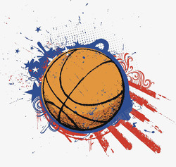 涂鸦风格手绘篮球图案素材
