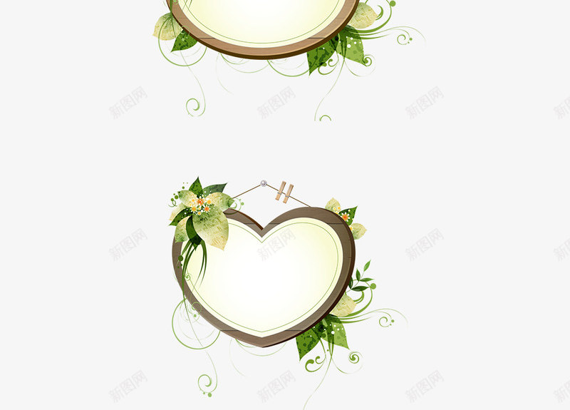 植物木板边框矢量图ai免抠素材_新图网 https://ixintu.com 木板 植物 边框 矢量图