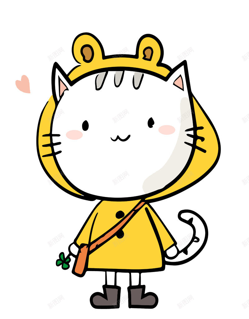 卡通猫咪人形象画psd免抠素材_新图网 https://ixintu.com 儿童画 卡通图 卡通猫咪人形象画 数字画 简笔画