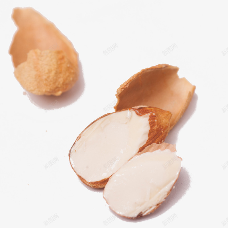 杏仁肉和壳png免抠素材_新图网 https://ixintu.com 中药 坚果 杏仁带壳 美食 药材