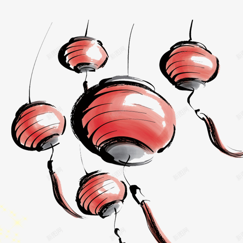 元宵节灯笼png免抠素材_新图网 https://ixintu.com 元宵节元素 元宵节素材 春节 灯笼 节日素材 闹元宵