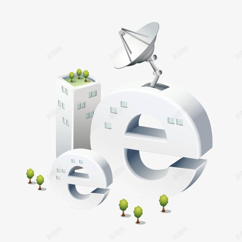 高科技风格立体矢量图ai免抠素材_新图网 https://ixintu.com IT 卫星 未来 科技 立方体 网络 矢量图