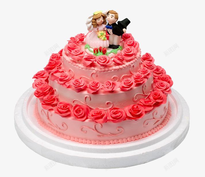 订婚蛋糕png免抠素材_新图网 https://ixintu.com 卡通 好看 小人 蛋糕