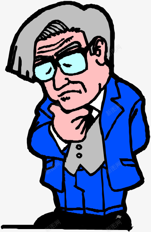 卡通董事长png免抠素材_新图网 https://ixintu.com 人物 卡通 插画 老人