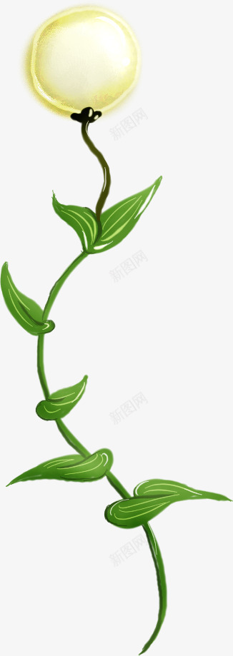 手绘黄色文艺小花png免抠素材_新图网 https://ixintu.com 文艺 黄色
