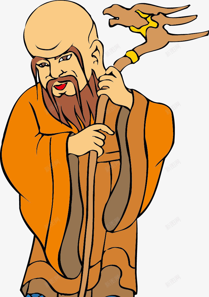 老人png免抠素材_新图网 https://ixintu.com 中国文化 免费矢量 免费矢量下载 拐杖 插画 老人
