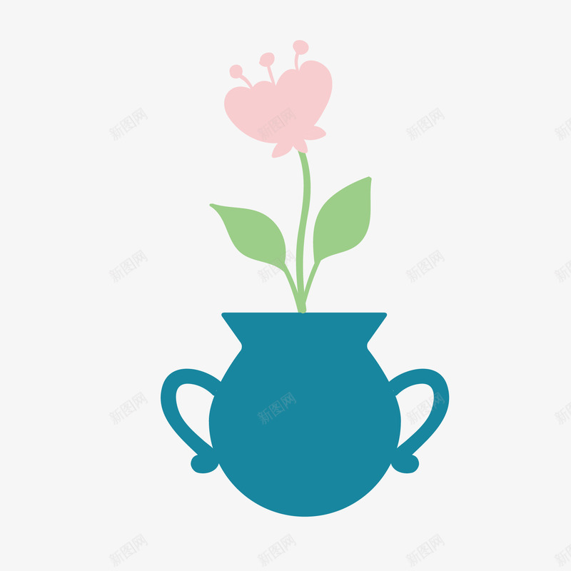 花盆矢量图ai免抠素材_新图网 https://ixintu.com AI 卡通 手绘 植物 绿色 花朵 花盆 花草 矢量图