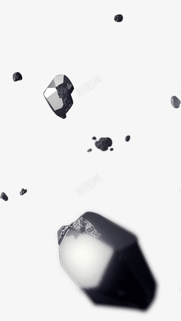 黑色碎石漂浮元素png免抠素材_新图网 https://ixintu.com 碎石 背景 装饰 黑色