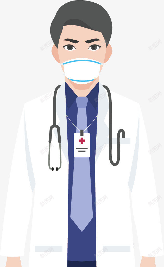 带口罩医生png免抠素材_新图网 https://ixintu.com 中国医生 动漫医生 医生人物 医生卡通 医生头像 医生插画 医生矢量 带口罩医生