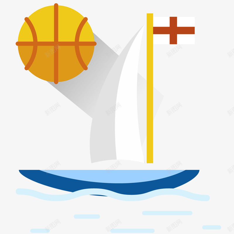 大海中的帆船png免抠素材_新图网 https://ixintu.com 大海 帆船 水 波纹