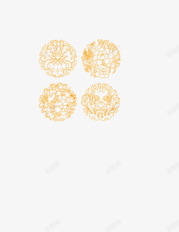 古风花朵图腾剪纸矢量图ai免抠素材_新图网 https://ixintu.com 图腾 牡丹 矢量图 芙蓉 荷花 菊花 菊花图案