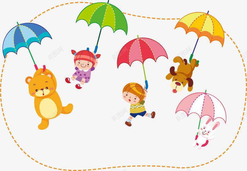 小熊兔子孩子元素矢量图ai免抠素材_新图网 https://ixintu.com 元素 兔子 小熊矢量 矢量图