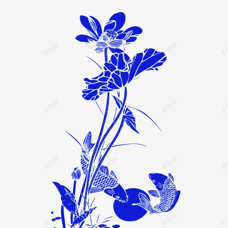 青花瓷纹png免抠素材_新图网 https://ixintu.com 中国风 中国风符号 传统纹样 底纹背景 装饰图案 青花瓷纹