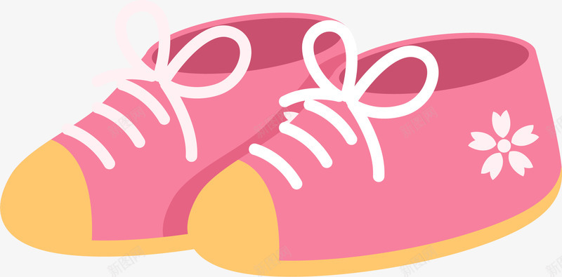 粉色系带鞋子png免抠素材_新图网 https://ixintu.com 卡通有趣 可爱鞋子 少女心 扁平化 矢量图案 系带