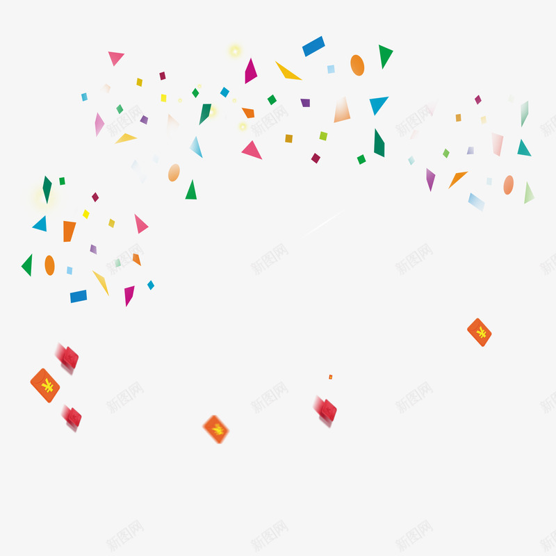 飘飞的红包png免抠素材_新图网 https://ixintu.com 代金券 几何碎屑 礼金券 红包 终极大奖