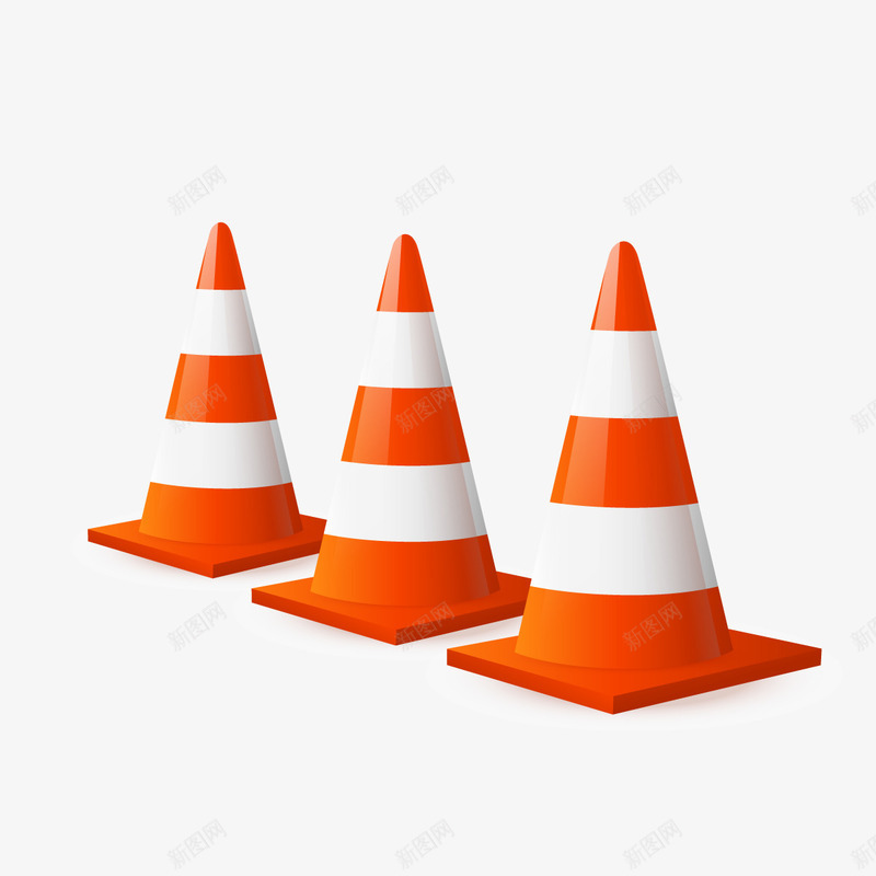 三个路桩png免抠素材_新图网 https://ixintu.com 三角 条纹 矢量三角锥 马路