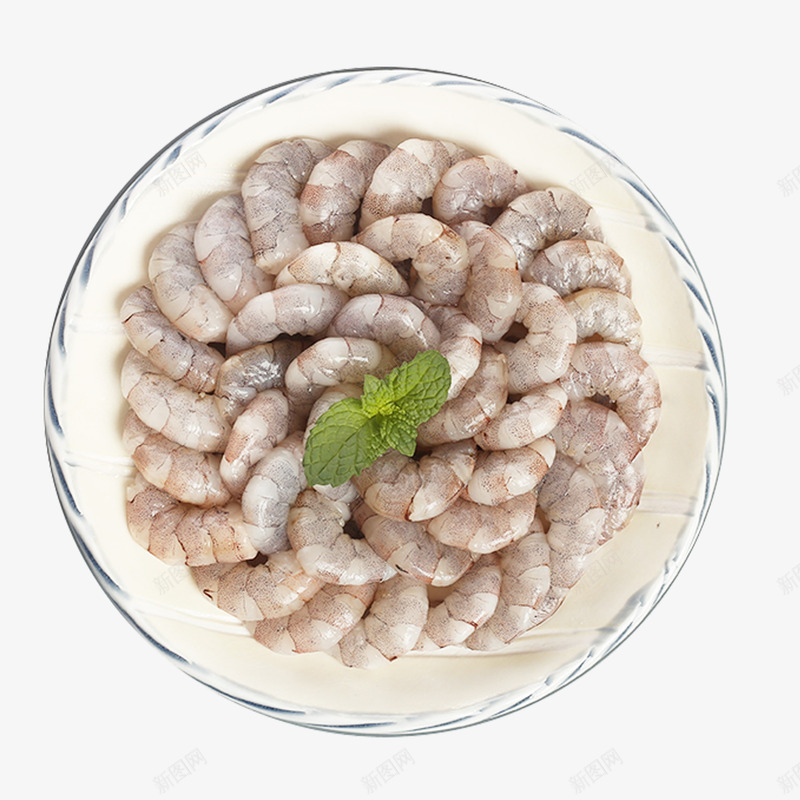 一碟虾肉png免抠素材_新图网 https://ixintu.com 海鲜食品 澳洲龙虾 美味虾子 薄荷 虾子设计 麻辣虾 龙虾设计