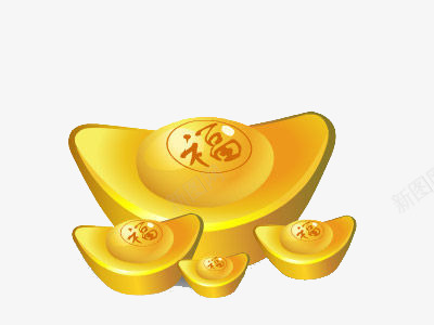 金元宝上的福字png免抠素材_新图网 https://ixintu.com png图形 png装饰 福字 装饰 金元宝 黄色