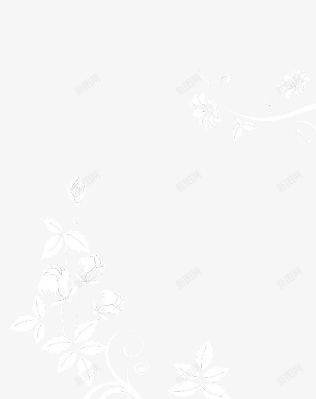 白色花纹png免抠素材_新图网 https://ixintu.com 两门图 女人花 灰色背景 牡丹花纹 索亚卡 花朵底纹 花藤