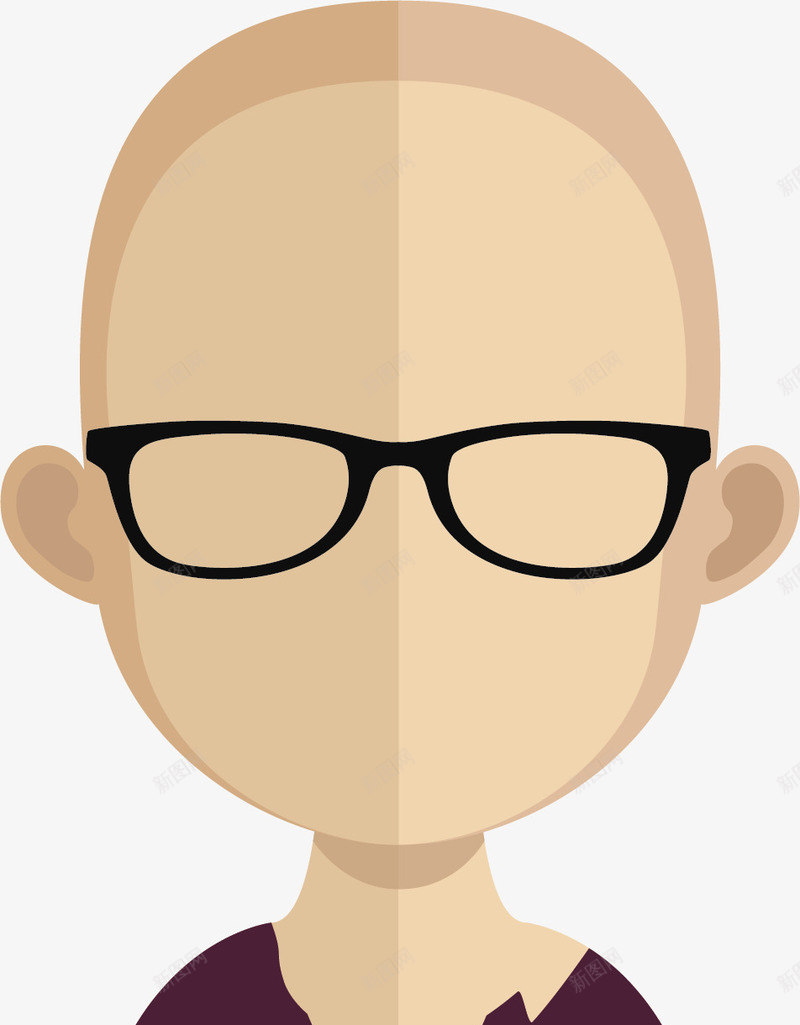 戴眼镜的光头男孩矢量图ai免抠素材_新图网 https://ixintu.com 人物 光头 创意 戴眼镜 男孩 黑眼镜 矢量图
