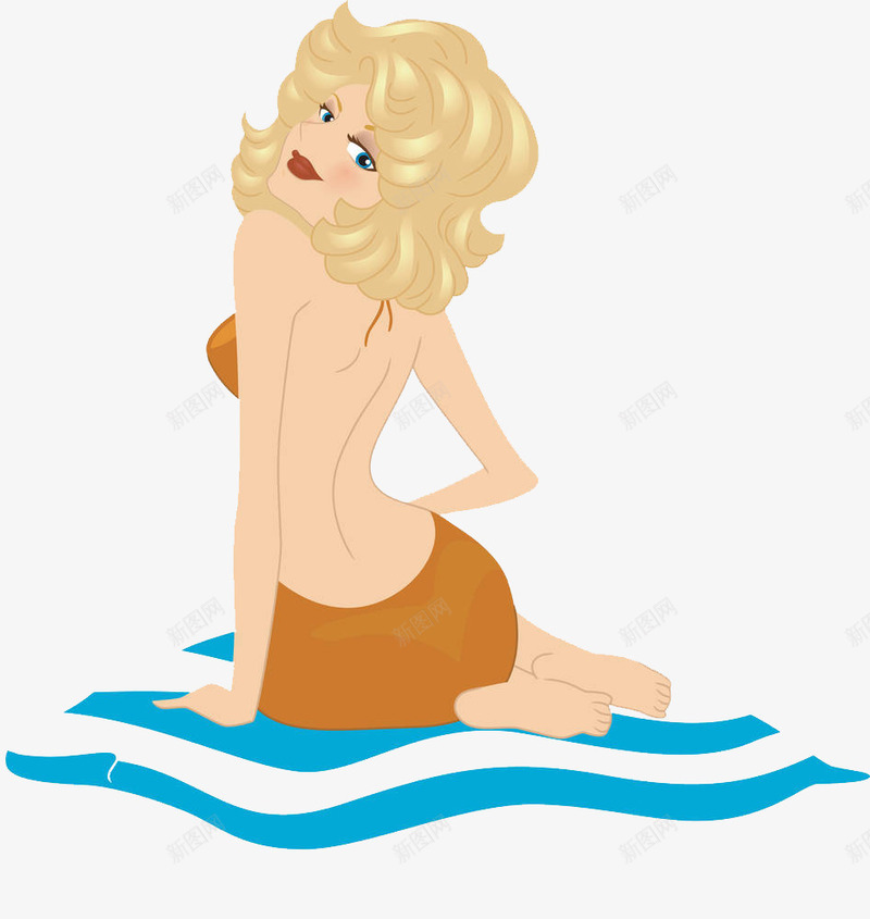 海边半裸性感金发眨眼美女png免抠素材_新图网 https://ixintu.com 半裸 性感美女 海边 眨眼 美女 装饰插图 金发