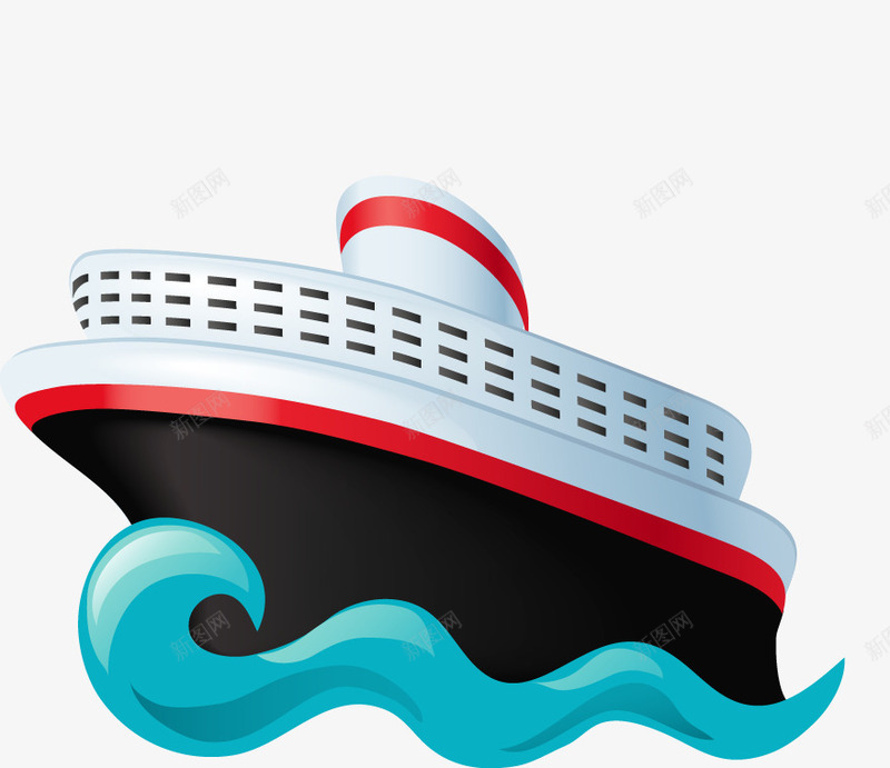 航行的轮船png免抠素材_新图网 https://ixintu.com 卡通 海水 海洋 矢量轮船 船 轮船
