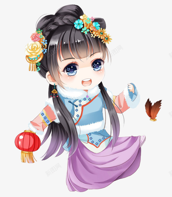 萌哒哒手绘美少女人物png免抠素材_新图网 https://ixintu.com 人物 哒哒 少女