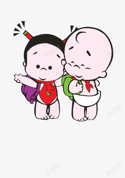 小破孩情侣png免抠素材_新图网 https://ixintu.com 卡通 小破孩 情侣