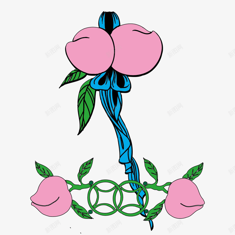 传统寿桃png免抠素材_新图网 https://ixintu.com 传统图案 传统寿桃 桃子 福寿同禄