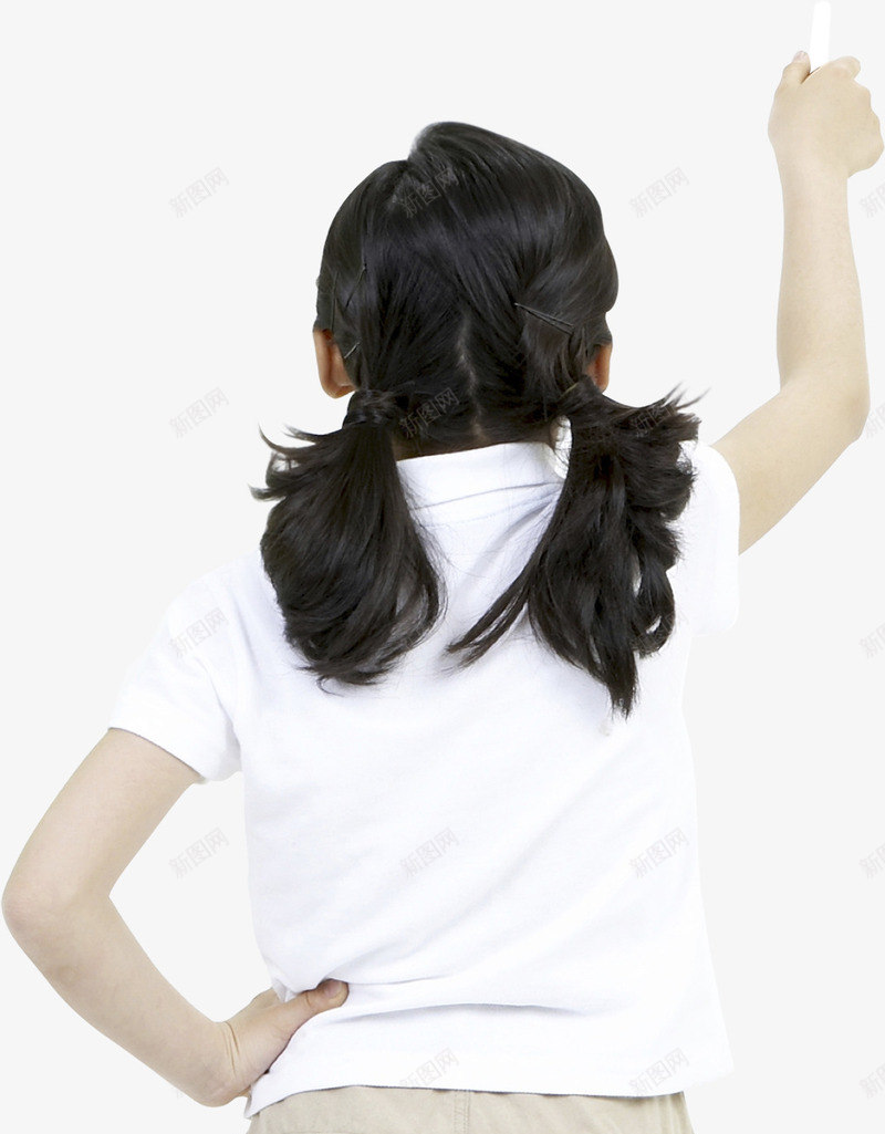 扎马尾背影的女孩png免抠素材_新图网 https://ixintu.com 写字女孩 扎辫子 扎马尾 背影女孩