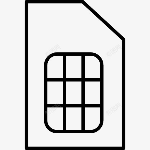 大的SIM卡图标png_新图网 https://ixintu.com 存储设备 技术 数据存储技术 文件存储