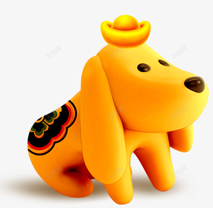 卡通装饰效果png免抠素材_新图网 https://ixintu.com 2018 卡通小狗 新年 新春 狗年 节日装饰 装饰图案