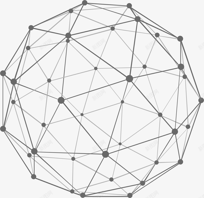 地球几何线条png免抠素材_新图网 https://ixintu.com 几何 几何地球 球形线条