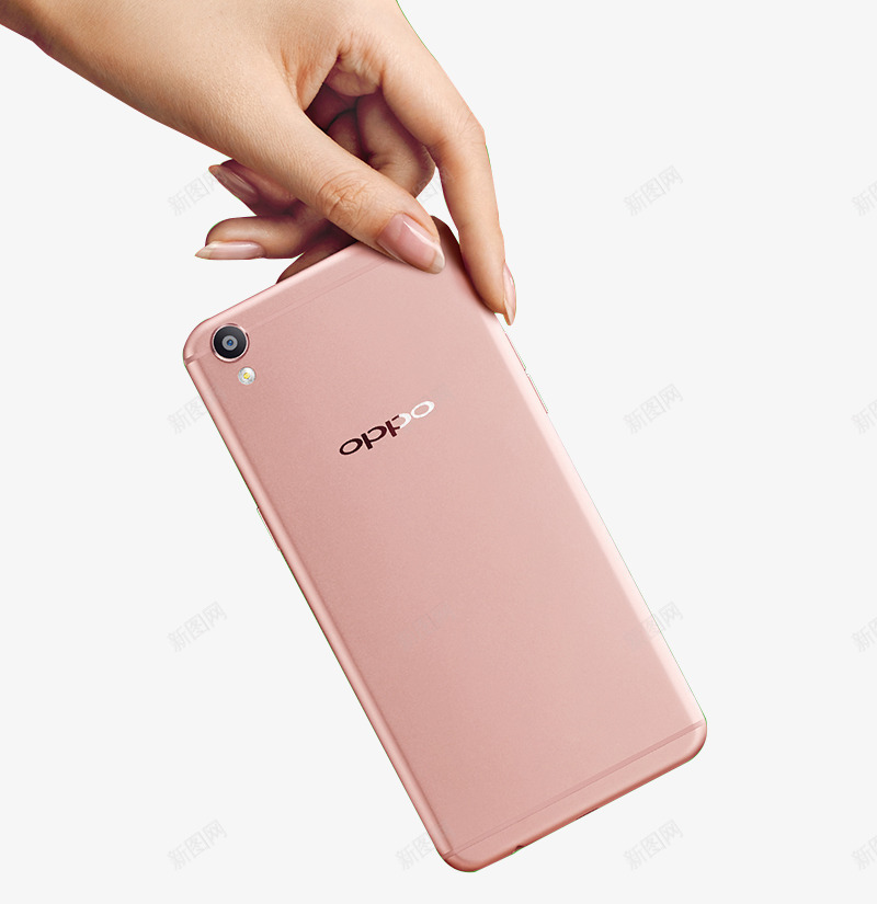 手拿手机png免抠素材_新图网 https://ixintu.com OPPOR9 手 手机 新 智能 粉 背面 触屏 设备 通讯