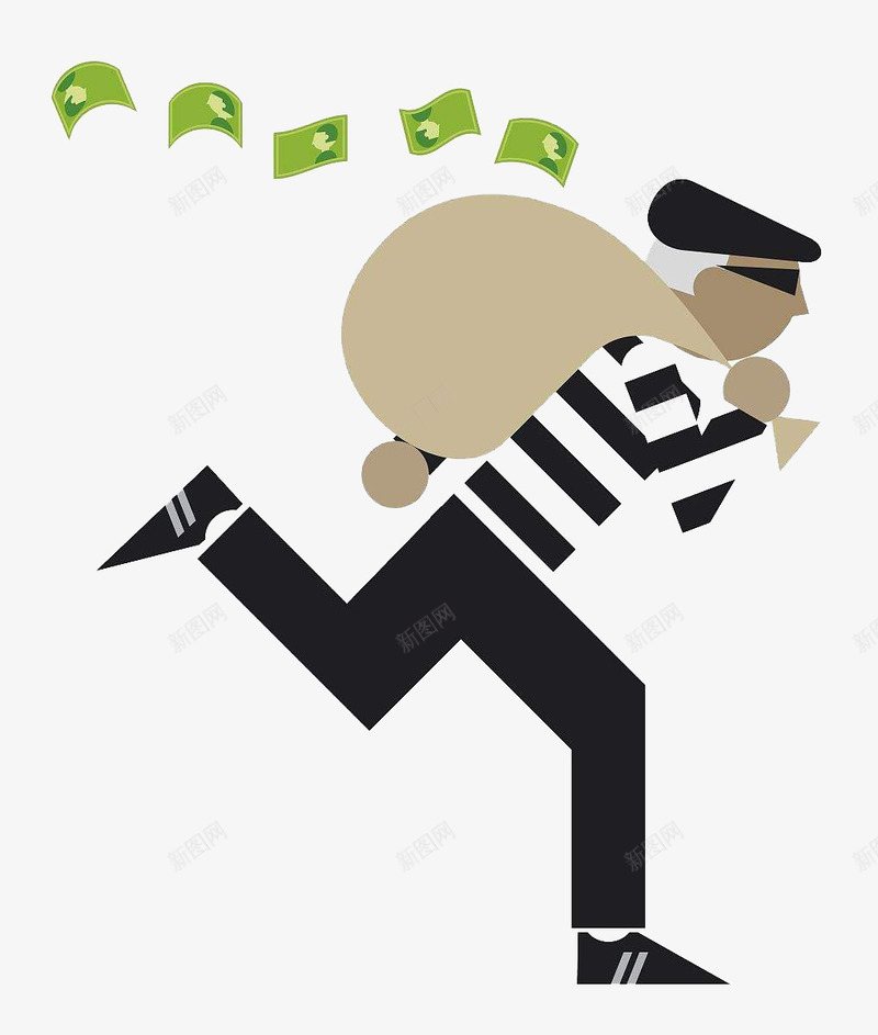 卡通手绘风格银行抢劫者用麻袋逃png免抠素材_新图网 https://ixintu.com 卡通手绘风格银行抢劫者用麻袋逃跑装饰矢量图案免费下载 卡通风格 图案 手绘风格 打劫 用麻袋逃跑 装饰 逃跑的人物 银行抢劫者
