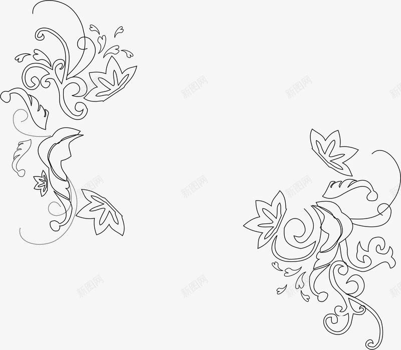 古典花纹时尚花纹手绘线条花纹png免抠素材_新图网 https://ixintu.com 几何花纹 古典花纹图片素材 布料纹理 手绘 植物 线条 花纹元素 花纹图片 镂空花纹元素
