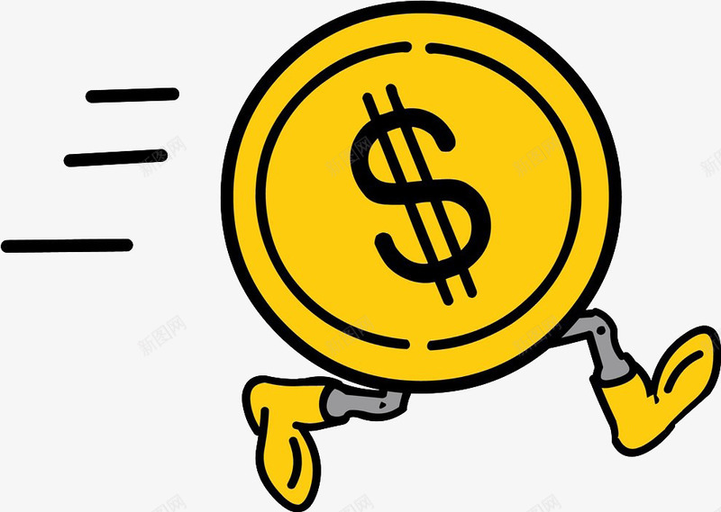 走路的金币png免抠素材_新图网 https://ixintu.com 卡通手绘 竞走 行走 走路 金币