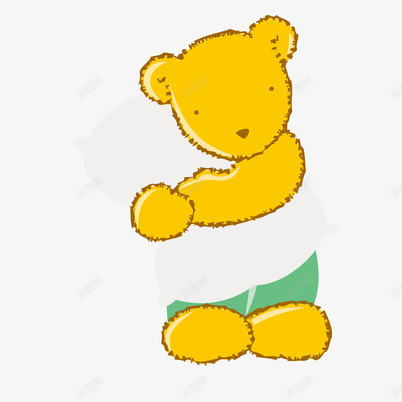 抱着枕头准备睡觉的小熊矢量图ai免抠素材_新图网 https://ixintu.com 动物设计 卡通 国际睡眠日 小熊 抱着枕头 枕头 睡觉 矢量图