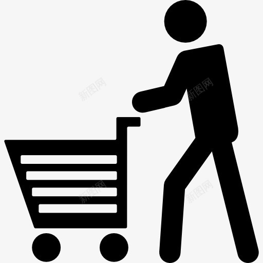 人走的购物车图标png_新图网 https://ixintu.com 人 侧视图 熟悉 男 行走 购买 购物 购物车 车