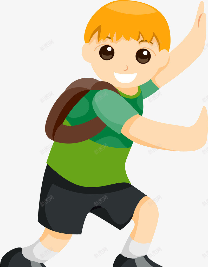 推东西小男孩学生矢量图ai免抠素材_新图网 https://ixintu.com 儿童 免抠PNG 卡通手绘 小男孩 推 矢量图