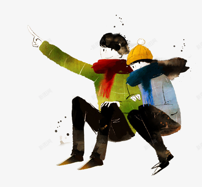 谈恋爱的男女png免抠素材_新图网 https://ixintu.com 上班族 上班族海报 冬季 围巾 情侣 拍拖 爱人 男女对话