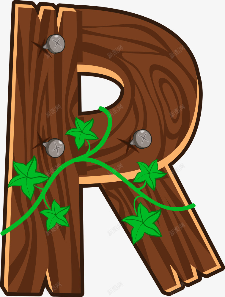 木板艺术字母Rpng免抠素材_新图网 https://ixintu.com R 卡通大写英文字母 卡通字母 大写英文字母 英文字母