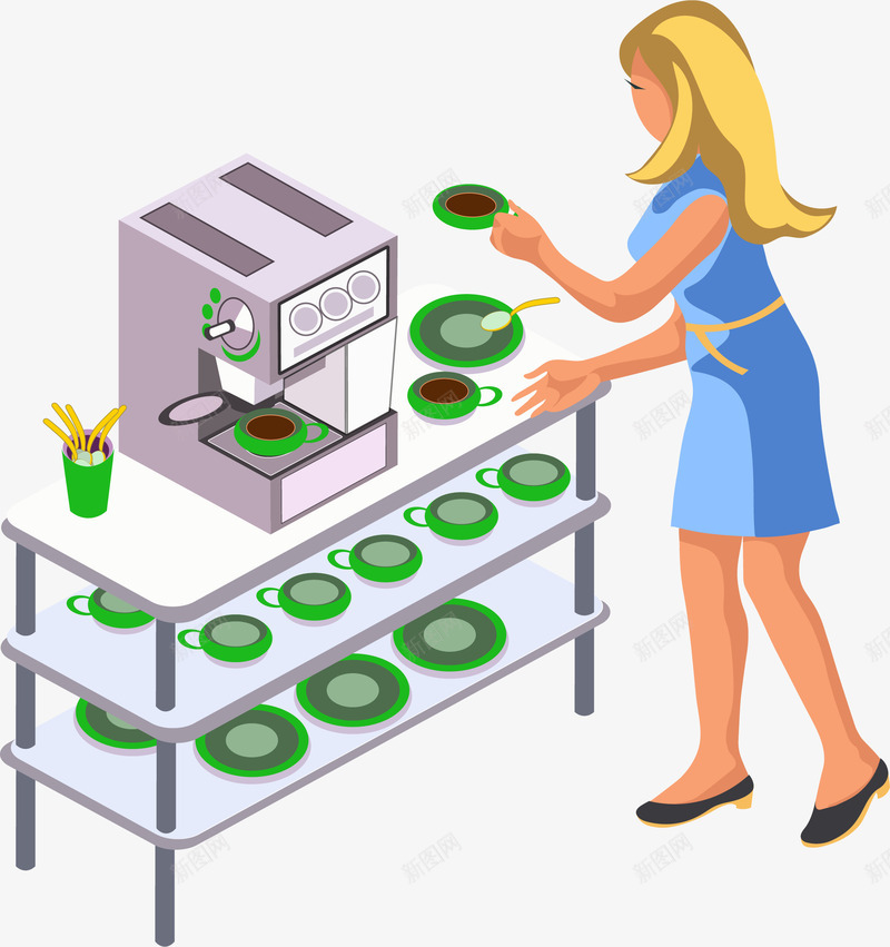 卡通商务办公立体插画png免抠素材_新图网 https://ixintu.com 25D立体插画 IT 办公 商务 商务人群 团队 未来商务人士 煮咖啡