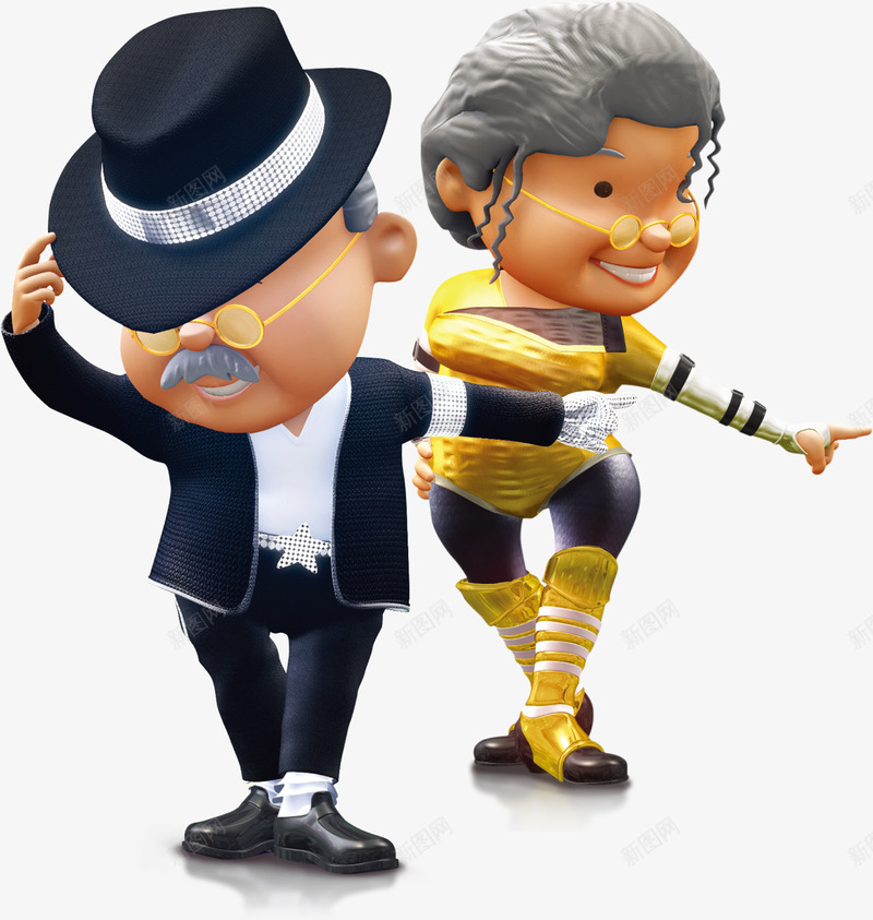 老人家跳广场舞png免抠素材_新图网 https://ixintu.com 广场舞 老人家 酷