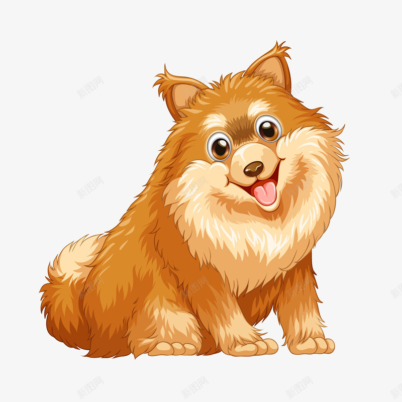 黄色卡通宠物狗png免抠素材_新图网 https://ixintu.com 卡通动物 可爱小狗 宠物狗 背景装饰 黄色小狗