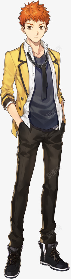 红发黄色制服少女人物png免抠素材_新图网 https://ixintu.com 人物 制服 少女 黄色
