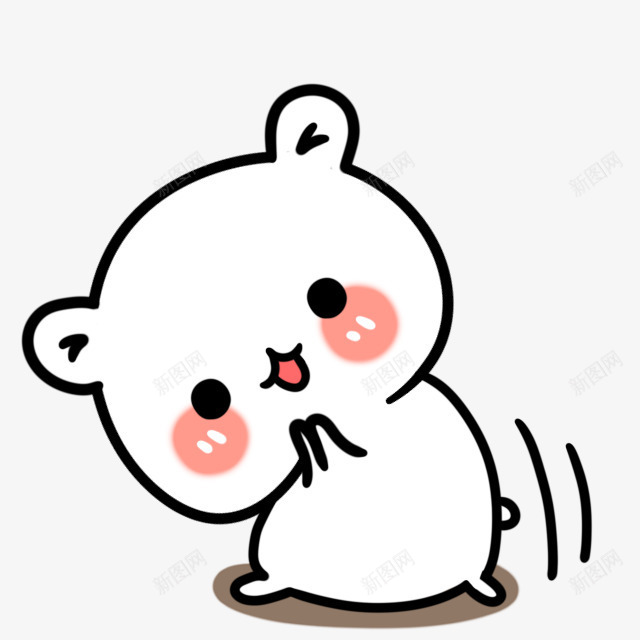 白色可爱卡通小熊png免抠素材_新图网 https://ixintu.com 卡通 可爱 白色